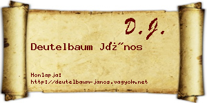 Deutelbaum János névjegykártya